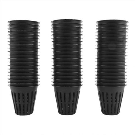 Lot de 60 paniers à plantes à large rebord et maille ajourée de 5 cm pour culture hydroponique (1/5)