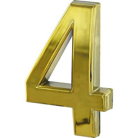 Numero civico adesivo 4, altezza 50 mm, finitura ottone – THIRARD (1/2)