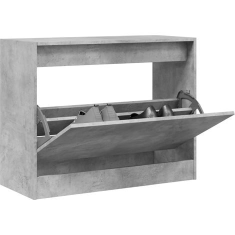 Schuhschrank Betongrau 80x34x63 cm Holzwerkstoff
