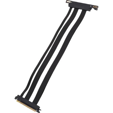 Câble riser PCIe 5.0 x16 coudé à 90°, blindé, 128 Gbit/s, pour boîtier PC, serveur et configurations ITX. Longueur : 40 cm / 15,7 pouces. (1/5)