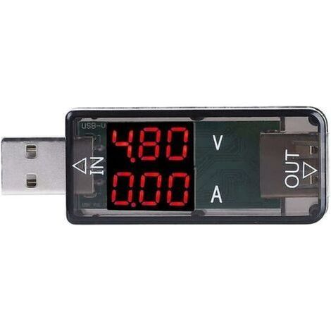 Testeur de tension USB, voltmètre LCD couleur USB ampèremètre compteur de courant multimètre chargeur testeur USB détection de tension en temps réel 6,7 2,4 1,5 cm (noir) Bett (1/5)