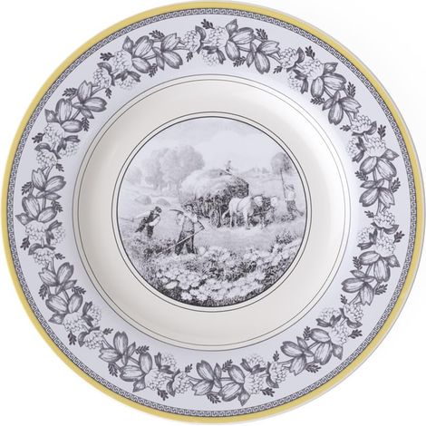 Assiette Plate Porcelaine Jaune 29,2 x 29,2 x 8,5 cm 1 Assiette (1/4)