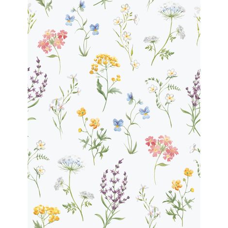 papier peint fleurs blanc et multicolore - Sanders & Sanders (1/5)
