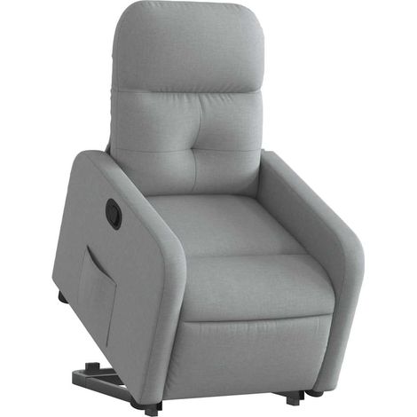 vidaXL Poltrona Alzapersona Reclinabile Grigio Chiaro in Tessuto (1/5)