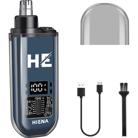 (Bleu) Mini tondeuse électrique pour poils de nez, tondeuse de poche portable pour poils de nez, d'oreilles, de sourcils et de favoris (1/5)