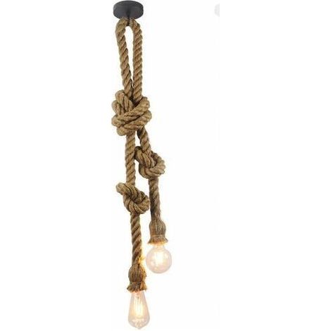 Suspension industrielle vintage sur corde de chanvre （1M） (1/5)