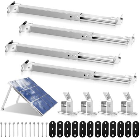 Wolketon Soporte para panel solar. 4 pares de soportes para módulo solar Soportes de montaje para panel solar inclinables