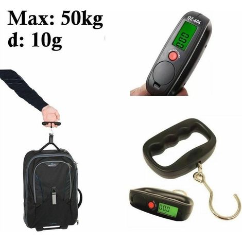 TRADE SHOP - Bilancia Da Viaggio 10g-50kg Pesa Valigia Valigie Bagagli Digitale Portatile -
