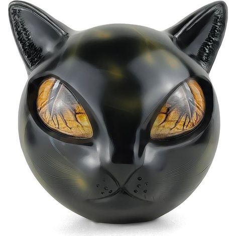 Sculpture de chat noir, matériau décoratif d'intérieur moderne, résine. (1/5)
