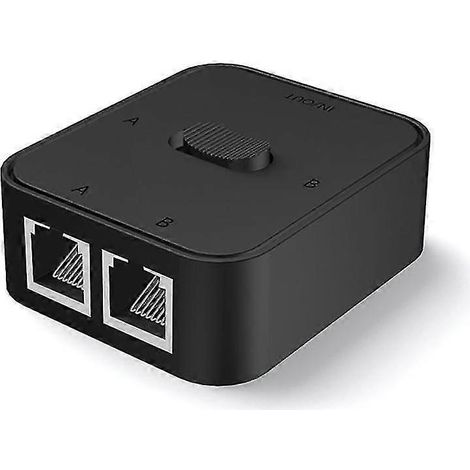 Adaptateur répartiteur Ethernet 2 en 1 1000 Mbps, boîtier TV et routeur (noir), connecteur répartiteur LAN RJ45, extension de réseau Cat 6, coupleur de commutateur RJ45 pour PC, ordinateur format noma (1/5)