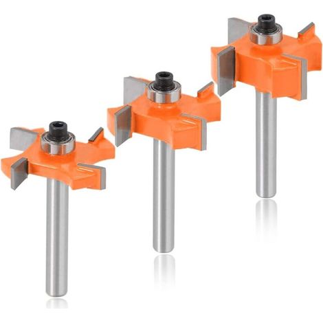 Fraise à Rainurer 8mm - Fraise T-Forme pour Menuiserie Bois, Set avec Roulement pour Travail Précis (1/5)