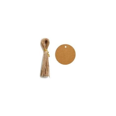 100PCS Étiquettes Kraft,Étiquette Cadeaux,Étiquette Ronde 4x4cm Kraft Étiquettes Étiquettes Vierges pour Mariage,Anniversaire,Noël (Marron) (1/5)
