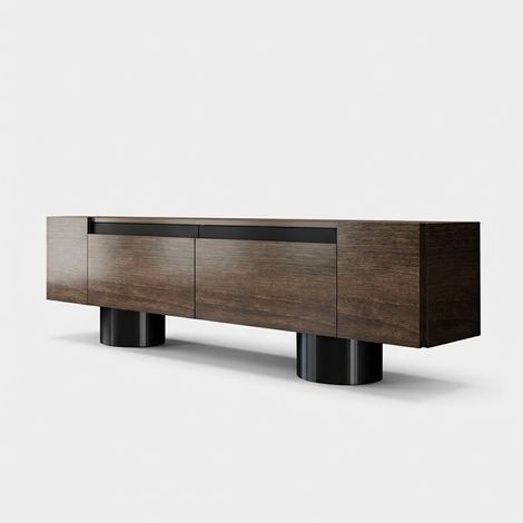 Meuble TV moderne en mélaminé Bohem Noyer (1/5)