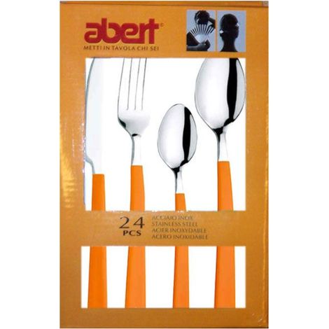 FPLUS baja menaje inox+ abs cuberteria 24 piezas arcobaleno verde