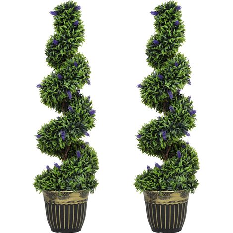 Set 2 alberi lavanda artificiale 115cm – pianta finta decorativa, profumo visivo, per giardino terrazzo e casa