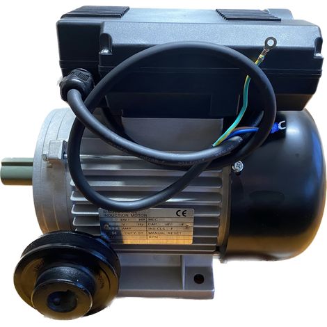 Moteur électrique DOMAC - 3 Cv - 230 V - Monophasé - Avec Poulie - Pour Compresseur (1/5)