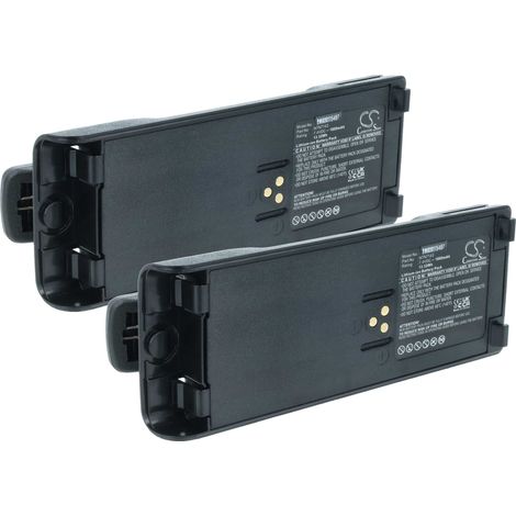 vhbw 2x Akku Ersatz für Motorola NTN7143A, NTN7143, FuG11b für Funkgerät, Walkie Talkie (1800 mAh, 7,4 V, Li-Ion) + Gürtelclip