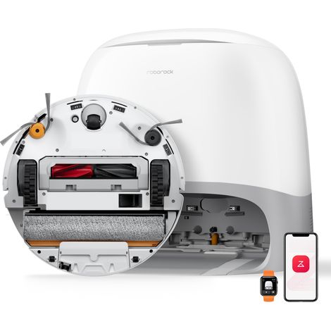 Roborock Qrevo Curv 2 Flow – Robot Aspirapolvere e Lavapavimenti con Rullo Motorizzato SpiraFlow, 20.000 Pa,, Riconoscimento Ostacoli AI, Protezione Tappeti, Stazione Multifunzione con Lavaggio 75°C e
