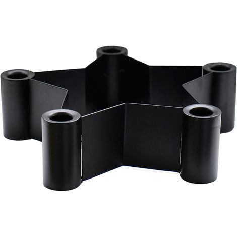 Star Shaped Centrepiece Dinner Candle Holder - Mild Steel - L25 x W25 x H7 cm - Black
