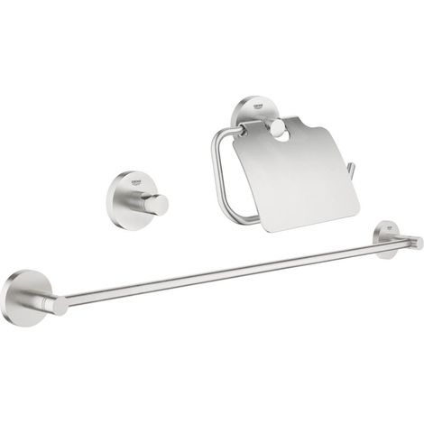 Ensemble d'accessoires de bain 3-en-1 Essentials 407751 supersteel (1/3)