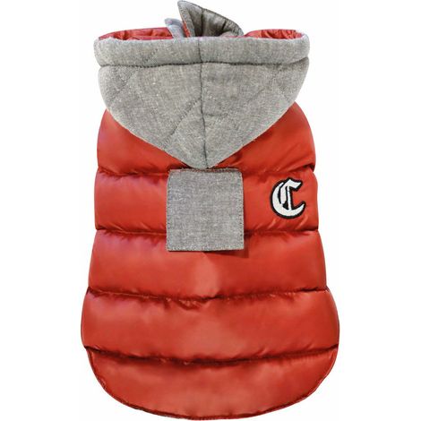 20 cm: Giubbotto imbottito impermeabile trapuntato double face con cappuccio modello Ready per cani (1/4)