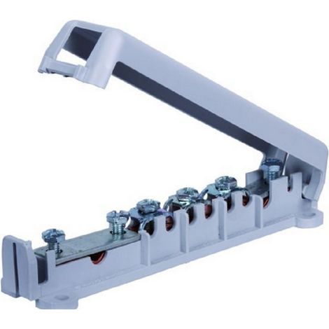 Barrette - Répartiteur de terre 1x 16 à 50 mm² + 6 x6 à 25 mm² + feuillard de terre