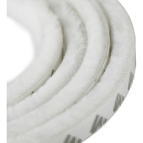 Bande de Brosse Autocollante Anti-poussière pour les Fenêtres et les Portes Mobiles 9mm x 15mm (Blanc) (1/5)