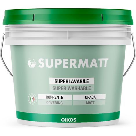 Pittura super lavabile opaca Oikos Supermatt lt. 1 CC Soft/Medium