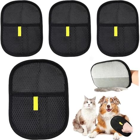 4 Pièces Gant Poils Animaux, Gant Poil Chat, Gants électrostatiques d'épilation pour Animaux de Compagnie, pour Le Lavage Le Toilettage et l'Élimination des Poils d'animaux Canapé Vetement (1/5)