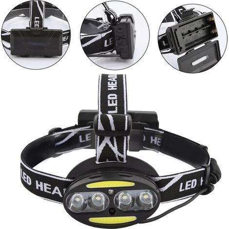 Wiederaufladbare T6 COB LED-Stirnlampe, Outdoor-Nachtlicht, Bewegungssensor, verstellbares Kopfband, Camping- und Wanderzubehör (1/5)