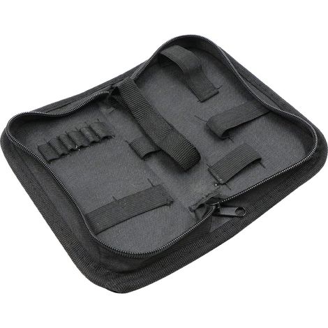 Sac à outils en tissu Oxford imperméable, idéal pour les électriciens, les charpentiers, les mécaniciens, la réparation de montres, kit zippé, rouleau (1/5)