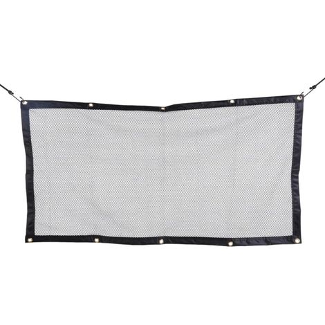 Filet de Séparation pour Voiture 120x60 Cm en Tissu Noir,Fixation du Coffre, Isolation de Sécurité, pour Chat et Bagages, Usage Auto, Format Compact (1/5)