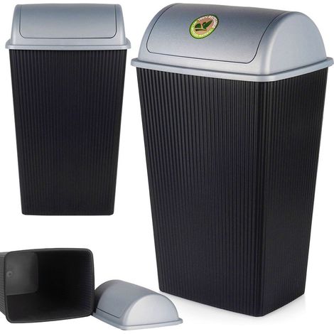 Schwingdeckeleimer / Mülleimer 38 Liter Grau-Y54500490 (1/4)
