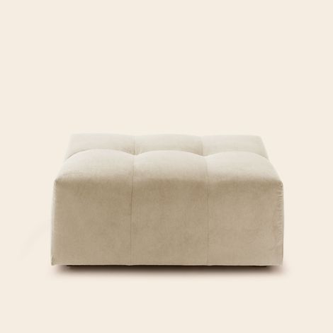 Pouf modulable en Effet capitonné en velours Opal UBERTO (1/4)