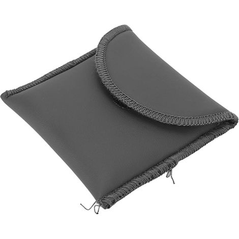 Étui pour appareil auditif en cuir PU, format de poche, noir. Étui de rangement portable pour amplificateur auditif. (1/5)