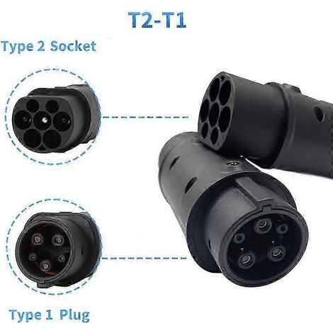 Adaptateur de recharge pour véhicules électriques de type 1 à type 2, compatible avec une utilisation domestique et dans les espaces publics J1772 16A (1/5)