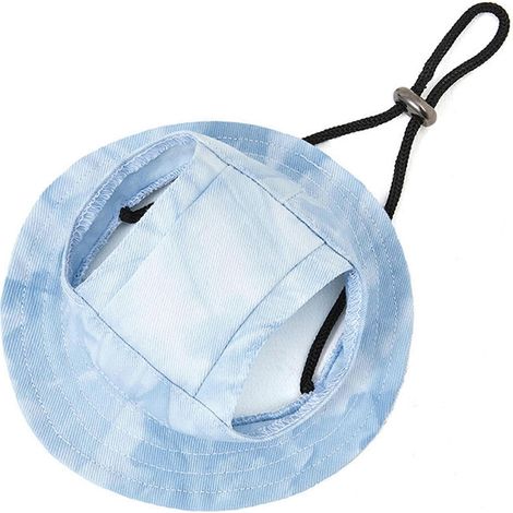 Filiyano-Chapeau tendance pour animaux de compagnie avec cordon de serrage, chapeau décoratif ajustable, compatible avec les petits chiens, bleu clair (1/5)