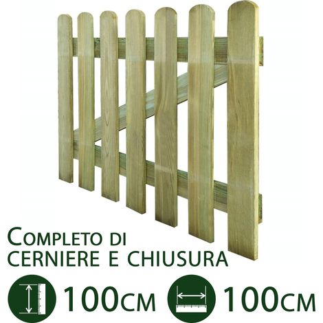 2PZ Cancelletto per steccato in legno giardino e recinzione CM 100 X 100 H