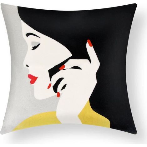 Housses de coussin - AVIZAR - Lot de 2 - 45x45 cm - Brodées - Multicolore - Élégance (1/5)