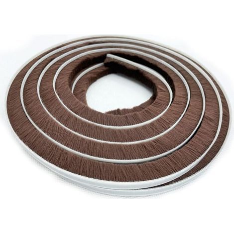 Joint d'étanchéité auto-adhésif pour fenêtres et portes, côté cadre, pour l'insonorisation (5 m x 1.5 cm, support 11/32 po x 1,4 cm, marron) (1/5)