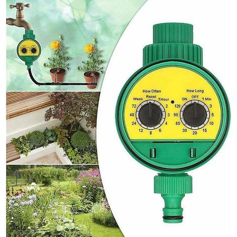 1 confezione Timer automatico per irrigazione, timer digitale intelligente per rubinetto da giardino, controller per sistema di irrigazione da giardino, D (1/5)
