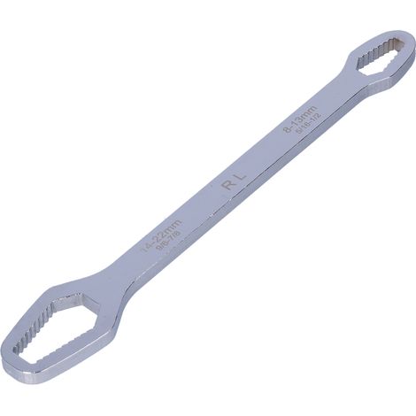 Clé universelle auto-serrante 8-22mm double embout haute résistance argentée