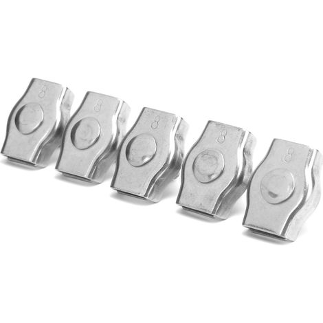 Lot de 5 serre-câbles Simplex en acier inoxydable pour la fixation de matériel marin destiné aux machines forestières, 8 mm / 0,31 po (1/5)