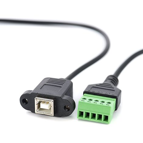 Lötfreies USB-Druckerdatenkabel, weiblicher Stecker, lötfreie Schraubbefestigung, Verbindungskabel für Daten- und Ladescanner mit weiblichem Stecker (1/5)