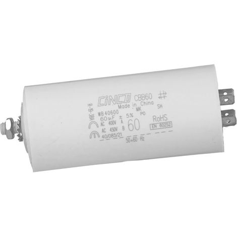 Condensateur permanent pour moteur triphasé 60μF 450V sorties faston