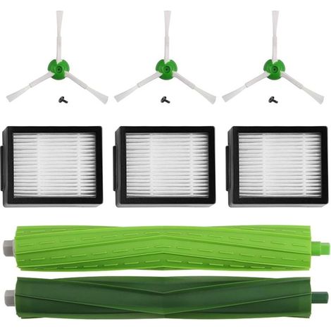 Pack d'accessoires compatible avec Roomba E5 E6 i1 i3 i3+ i7 e5154 e5158 j7 - Kit complet de pièces de rechange - Comprend brosses latérales, filtres et rouleaux extracteurs de remplacement (1/5)