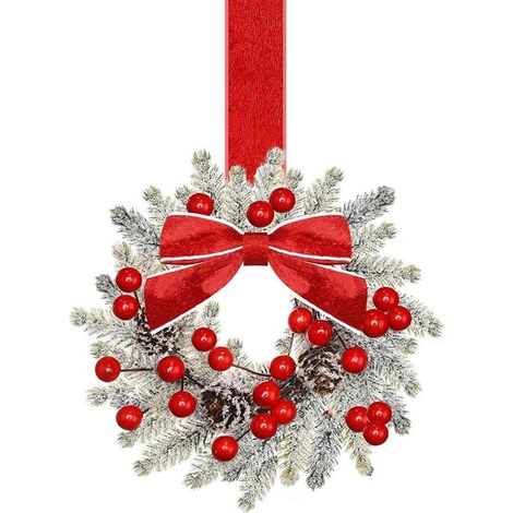 Guirlande De Noël Mini - 6 Pouces - Pour Armoire De Cuisine Fenêtre Porte - Rouge - 1 Pièce (1/5)