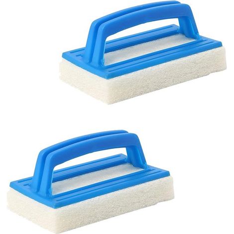 Juego de 2 cepillos para pelo y cepillos de esponja para una limpieza eficaz del pelo, cepillo fregador manual con mango para suciedad y musgo. (1/5)