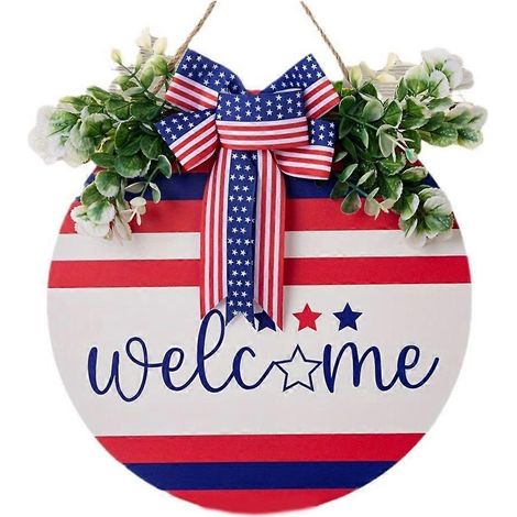 Décorations de porte patriotiques pour le 4 juillet, décorations de bienvenue pour la fête de l'indépendance