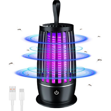 Lampada antizanzare, 2 in 1 antizanzare elettrico USB con luce notturna, lampada antizanzare elettrica a 360° UV, lampada antizanzare elettrica per interni ed esterni, campeggio, giardino, patio